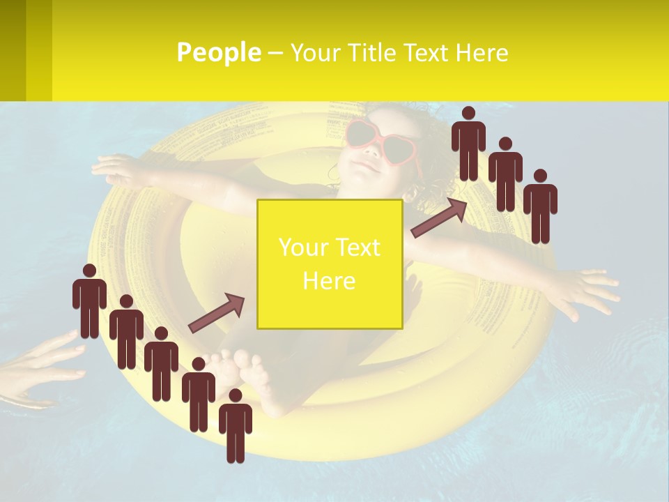 A Little Girl In A Red Swimsuit Floating On A Raft In A Pool PowerPoint Template