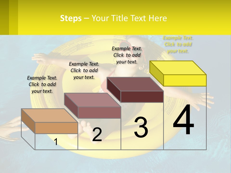 A Little Girl In A Red Swimsuit Floating On A Raft In A Pool PowerPoint Template