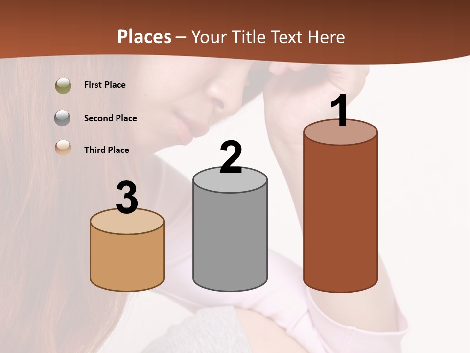 A Woman With Red Hair Is Sitting Down PowerPoint Template