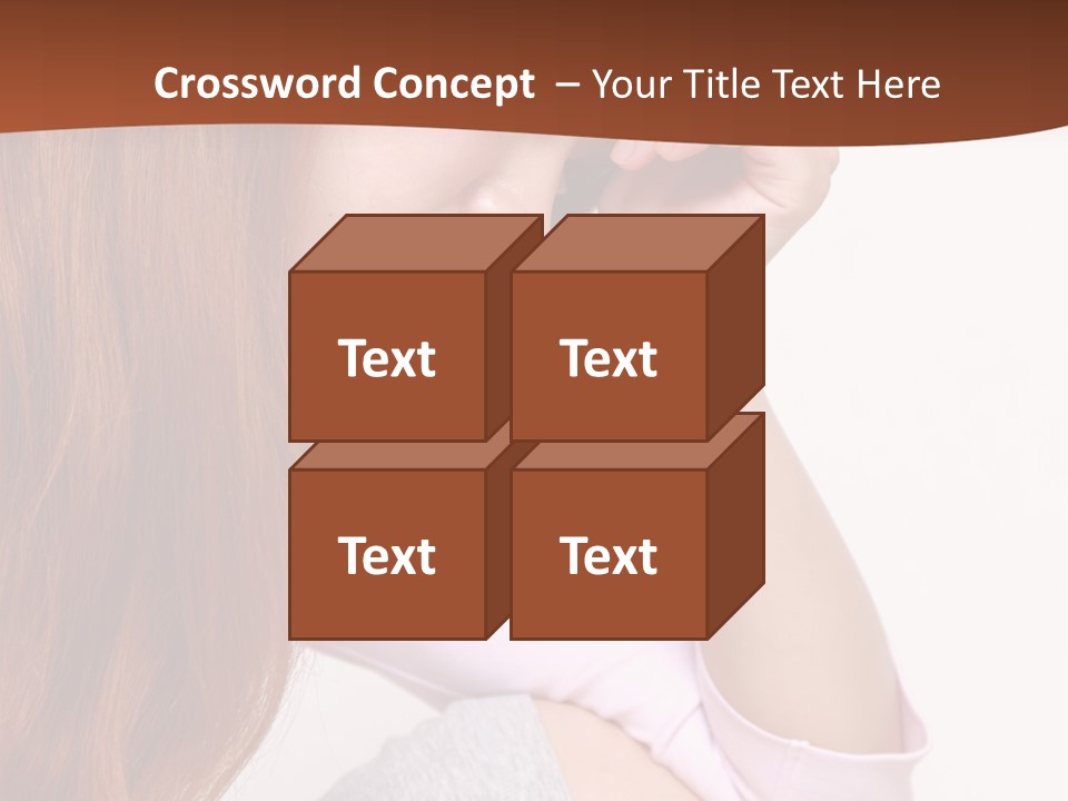 A Woman With Red Hair Is Sitting Down PowerPoint Template