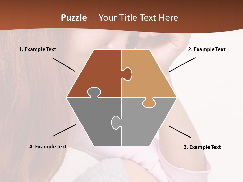 A Woman With Red Hair Is Sitting Down PowerPoint Template