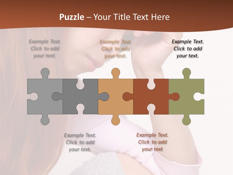 A Woman With Red Hair Is Sitting Down PowerPoint Template