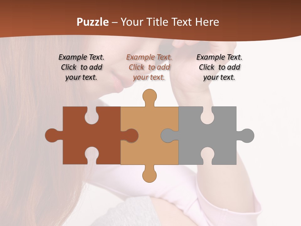 A Woman With Red Hair Is Sitting Down PowerPoint Template