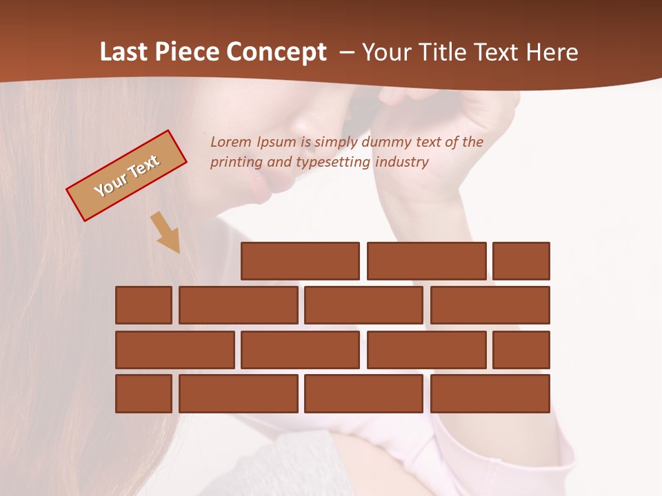 A Woman With Red Hair Is Sitting Down PowerPoint Template