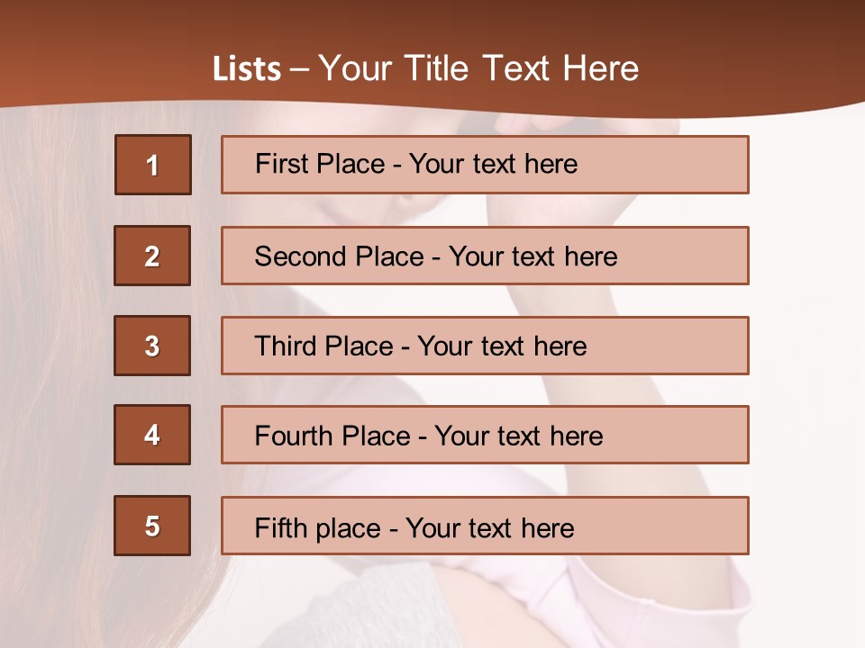 A Woman With Red Hair Is Sitting Down PowerPoint Template