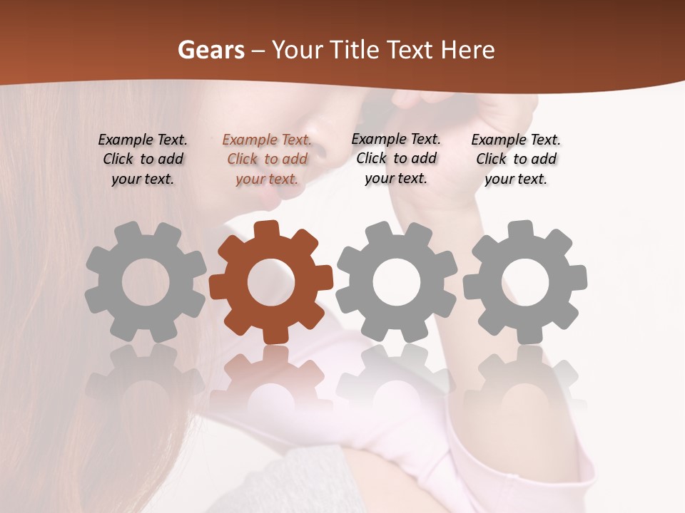 A Woman With Red Hair Is Sitting Down PowerPoint Template