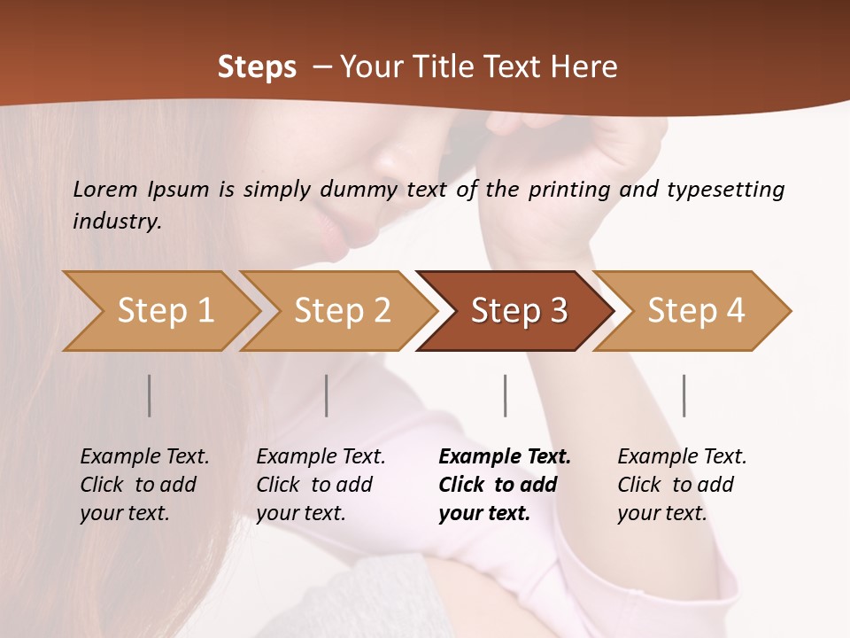 A Woman With Red Hair Is Sitting Down PowerPoint Template
