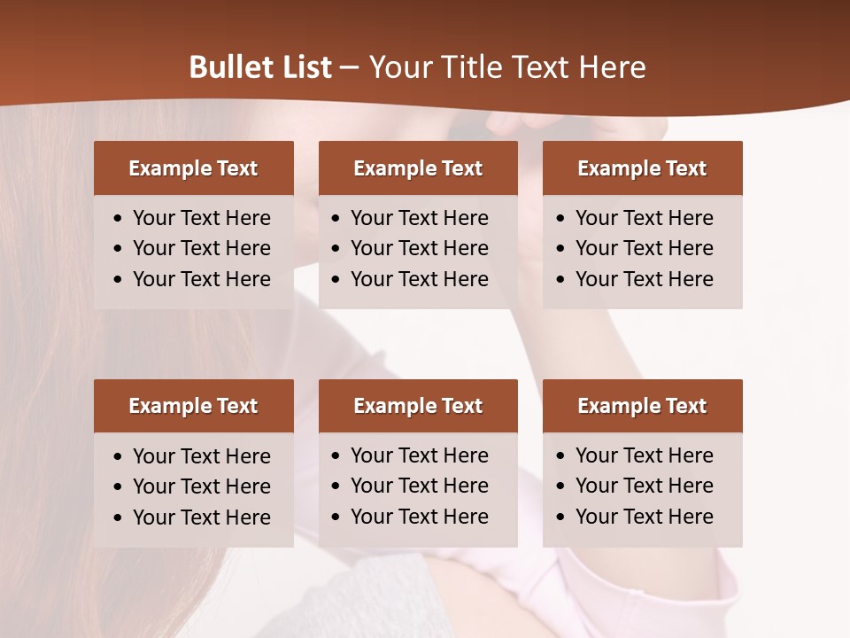 A Woman With Red Hair Is Sitting Down PowerPoint Template