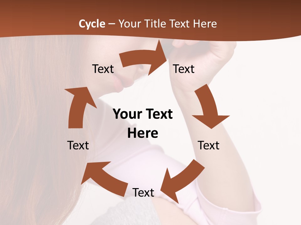 A Woman With Red Hair Is Sitting Down PowerPoint Template