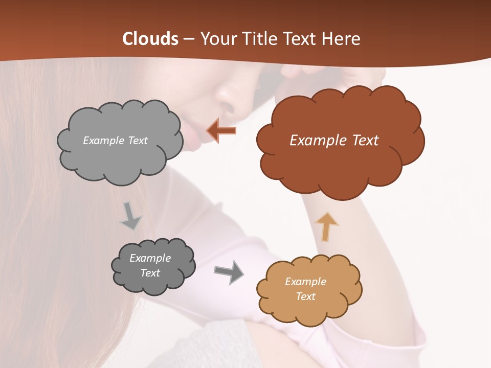 A Woman With Red Hair Is Sitting Down PowerPoint Template