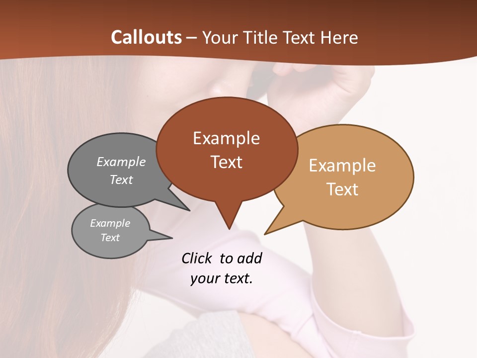 A Woman With Red Hair Is Sitting Down PowerPoint Template