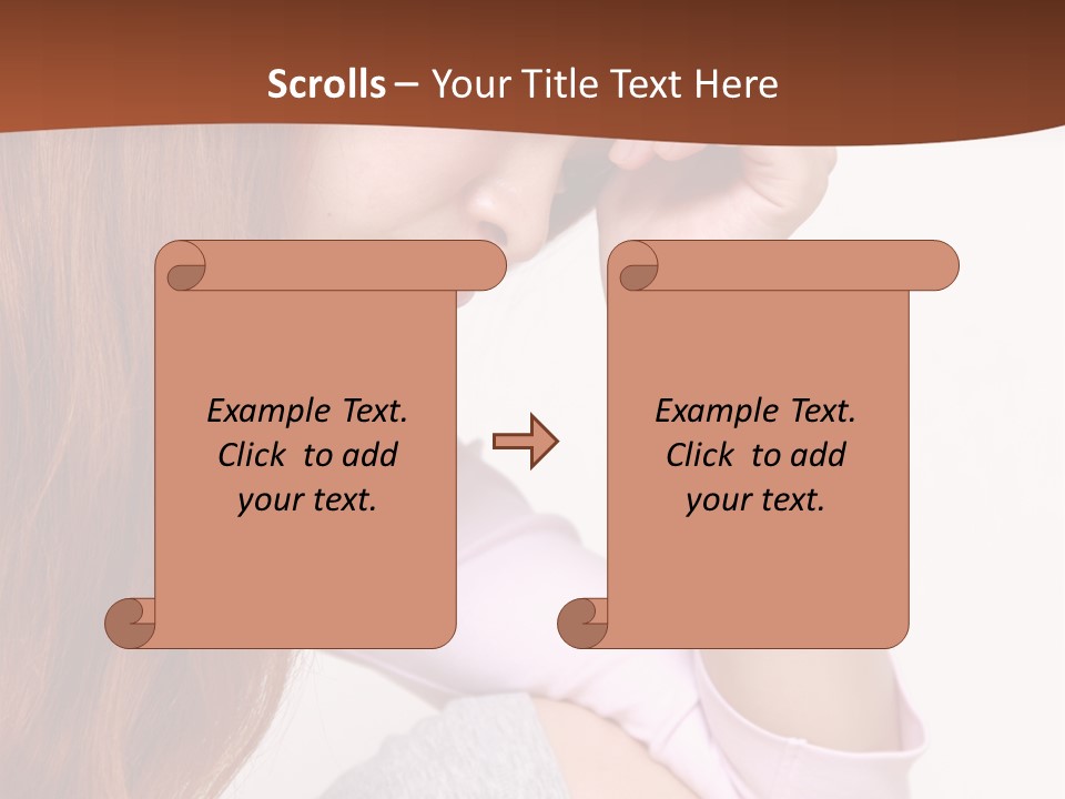 A Woman With Red Hair Is Sitting Down PowerPoint Template