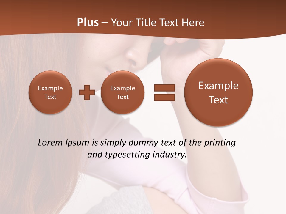 A Woman With Red Hair Is Sitting Down PowerPoint Template