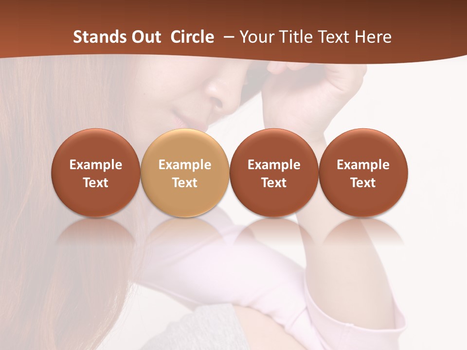 A Woman With Red Hair Is Sitting Down PowerPoint Template