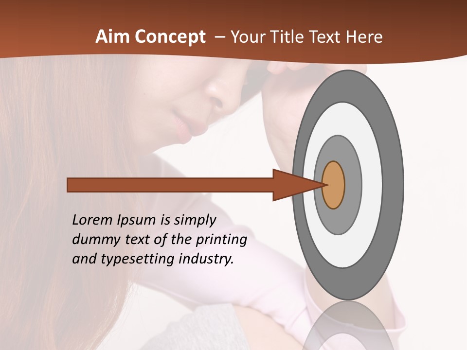 A Woman With Red Hair Is Sitting Down PowerPoint Template