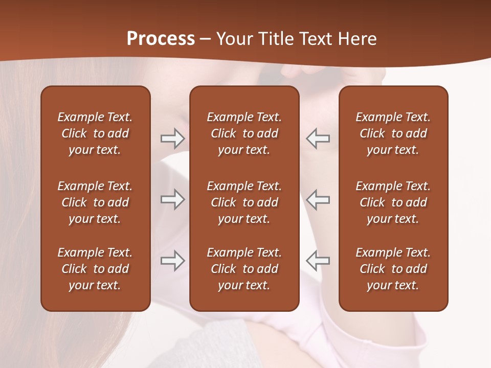 A Woman With Red Hair Is Sitting Down PowerPoint Template