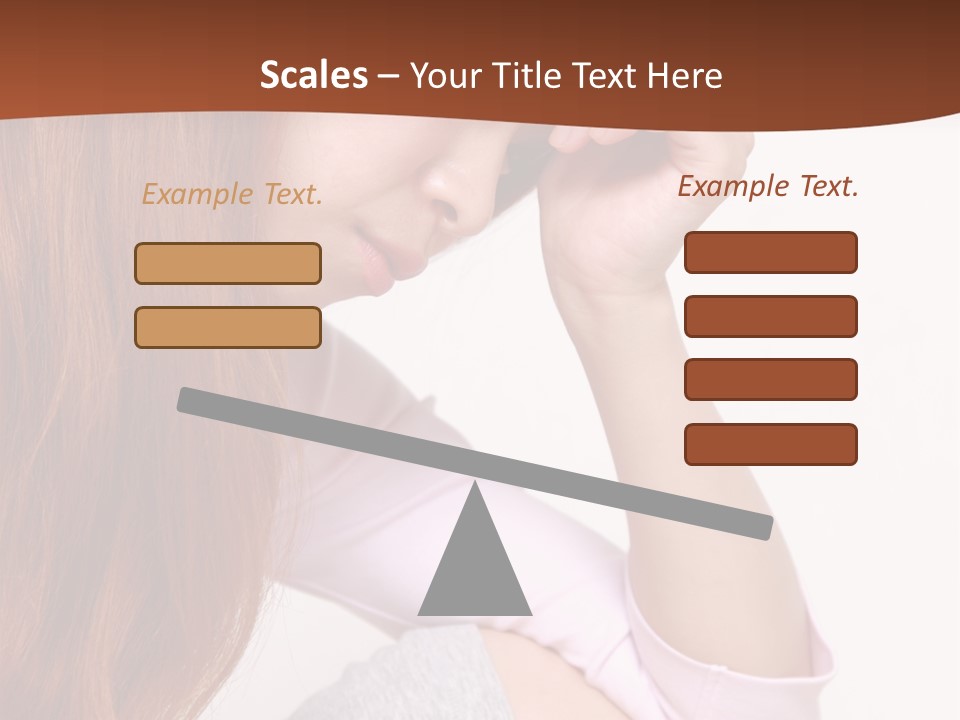 A Woman With Red Hair Is Sitting Down PowerPoint Template