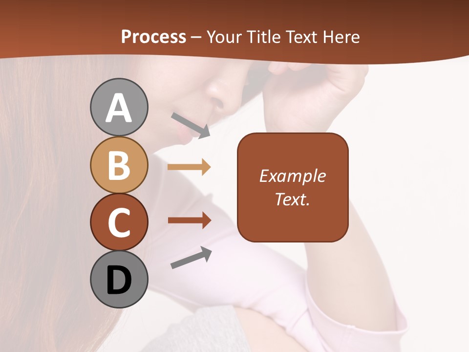 A Woman With Red Hair Is Sitting Down PowerPoint Template