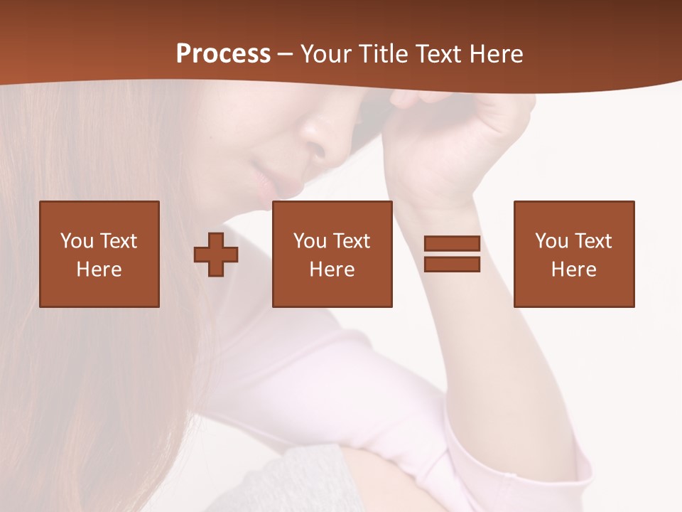 A Woman With Red Hair Is Sitting Down PowerPoint Template