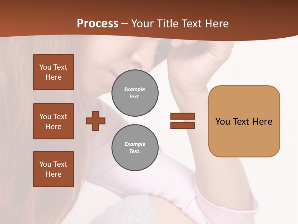 A Woman With Red Hair Is Sitting Down PowerPoint Template