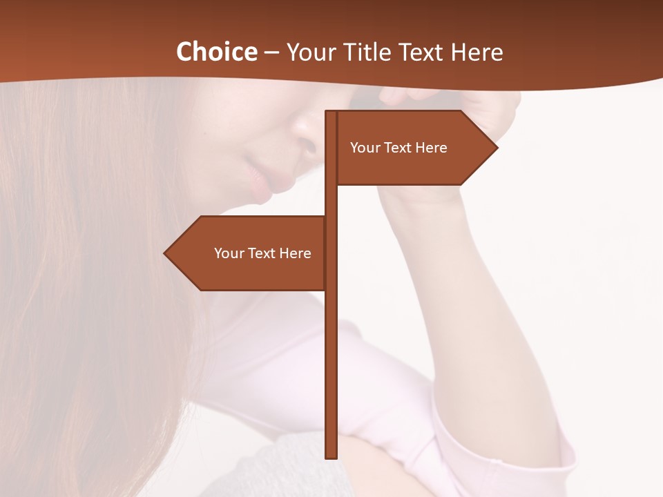 A Woman With Red Hair Is Sitting Down PowerPoint Template