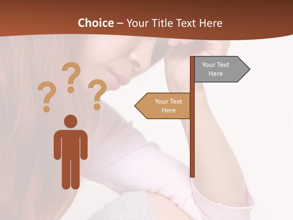 A Woman With Red Hair Is Sitting Down PowerPoint Template