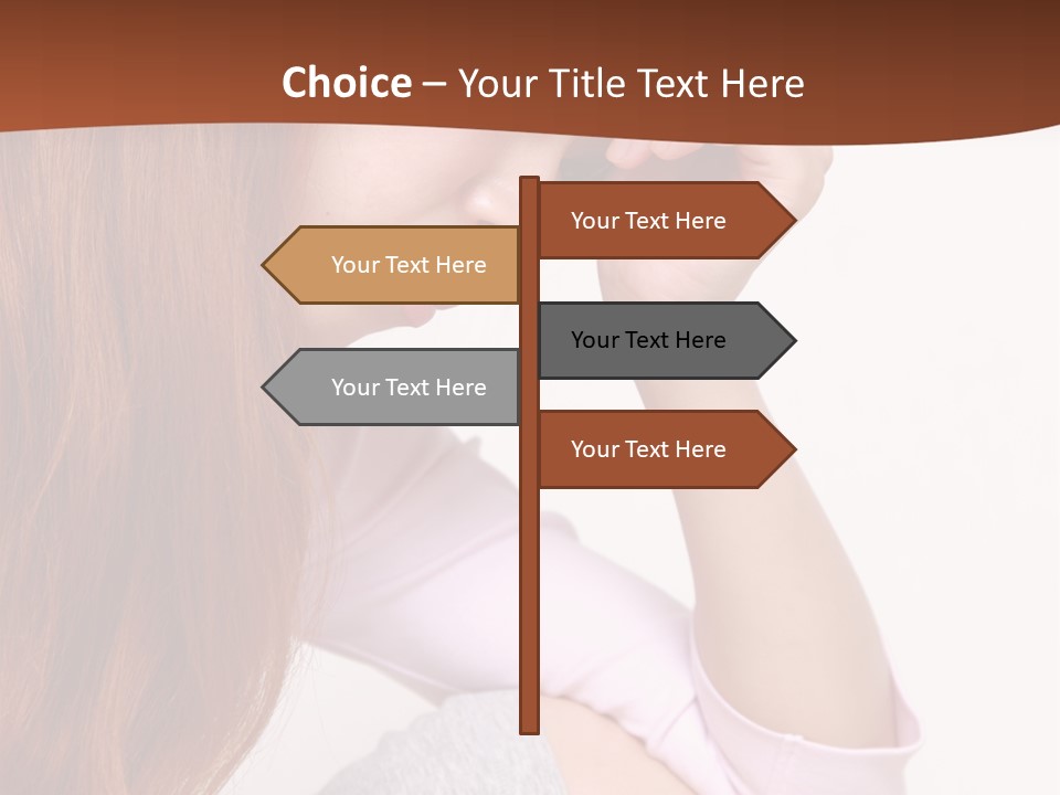 A Woman With Red Hair Is Sitting Down PowerPoint Template