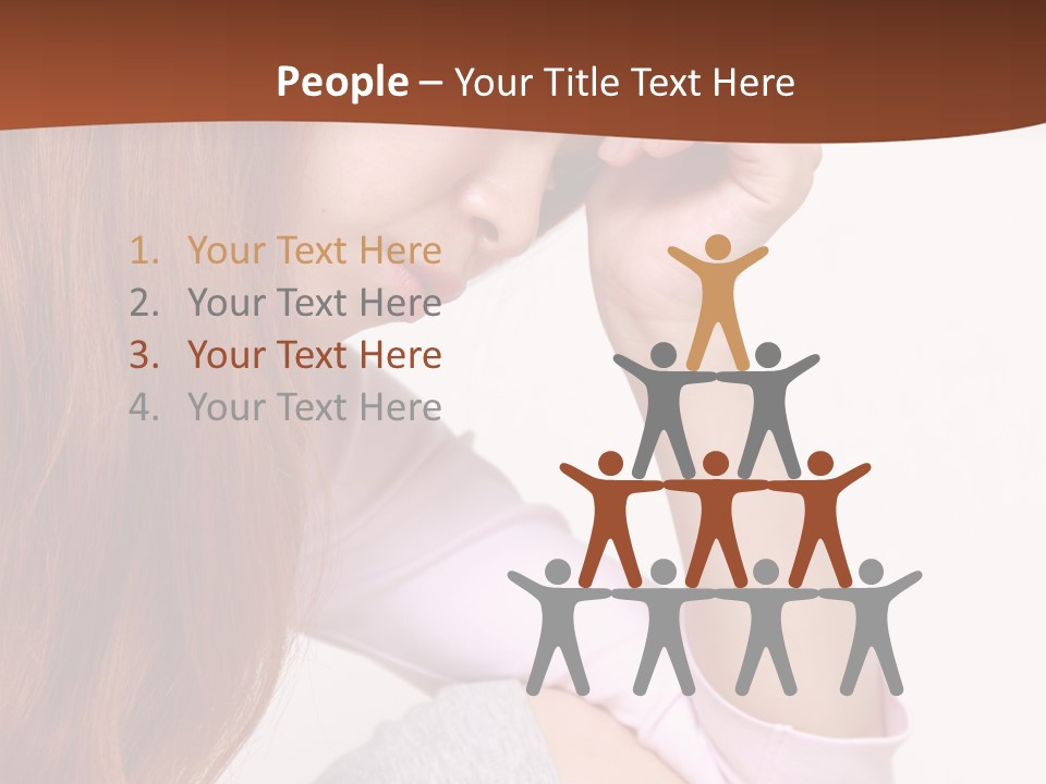 A Woman With Red Hair Is Sitting Down PowerPoint Template