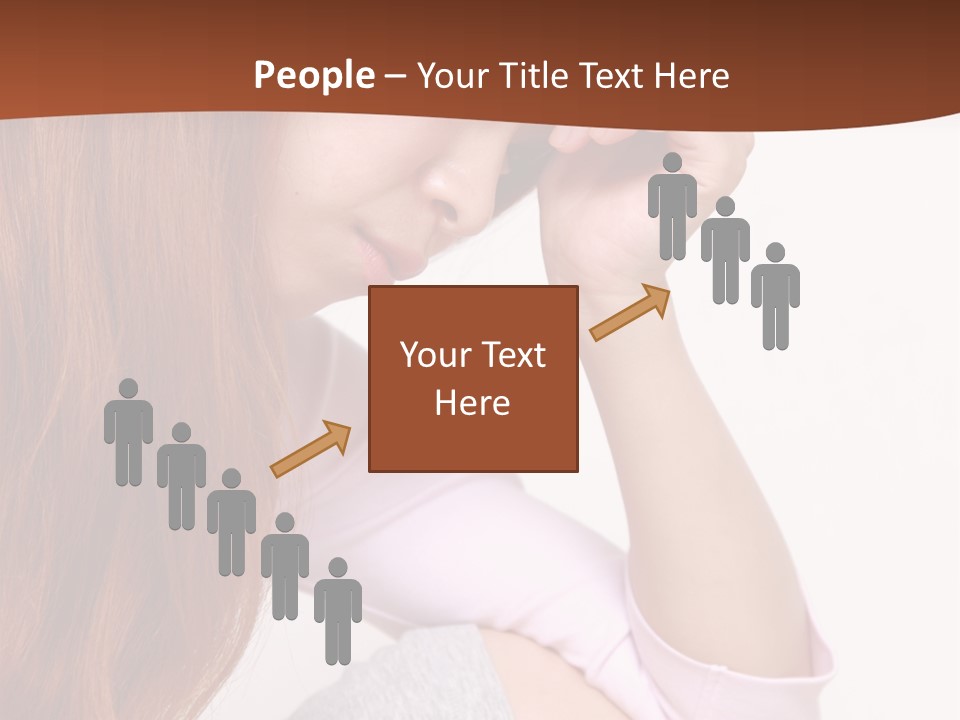 A Woman With Red Hair Is Sitting Down PowerPoint Template