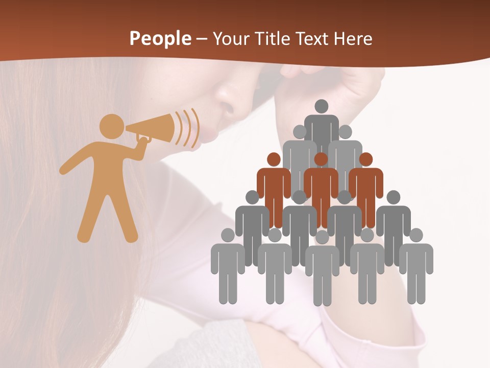 A Woman With Red Hair Is Sitting Down PowerPoint Template