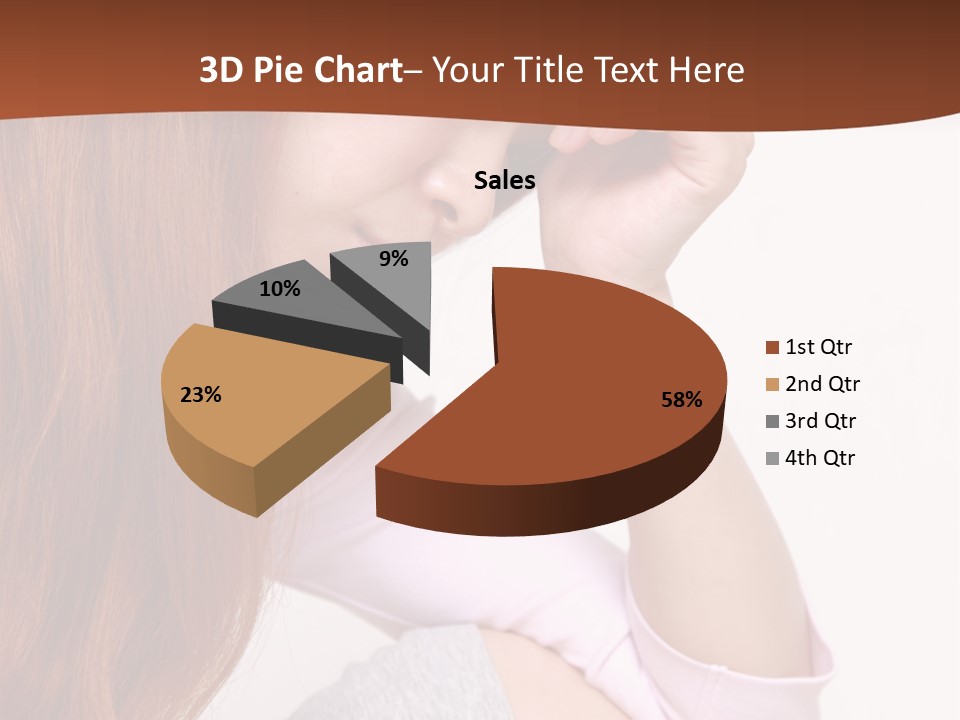 A Woman With Red Hair Is Sitting Down PowerPoint Template