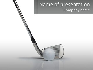 A Golf Club And A Golf Ball On A White Background PowerPoint Template