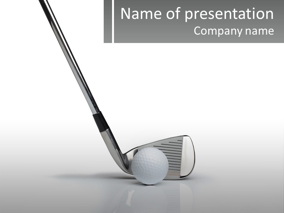 A Golf Club And A Golf Ball On A White Background PowerPoint Template