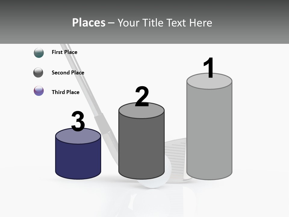 A Golf Club And A Golf Ball On A White Background PowerPoint Template