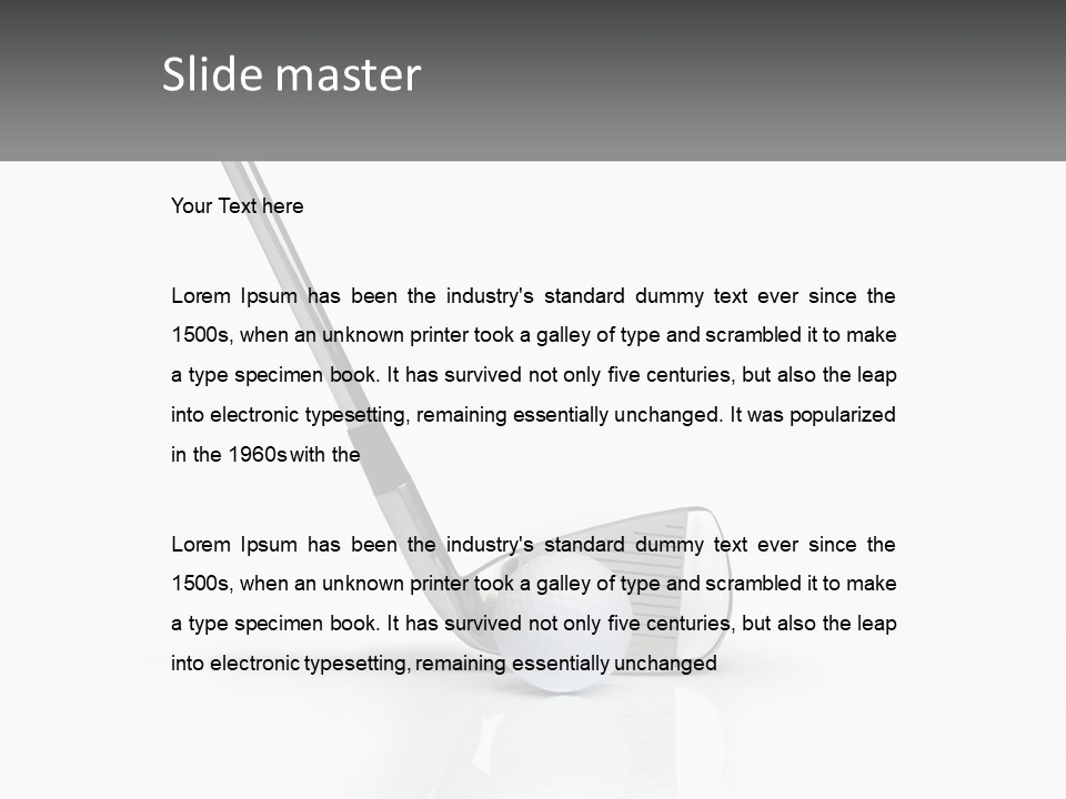 A Golf Club And A Golf Ball On A White Background PowerPoint Template