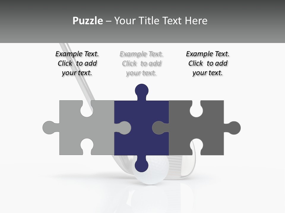 A Golf Club And A Golf Ball On A White Background PowerPoint Template