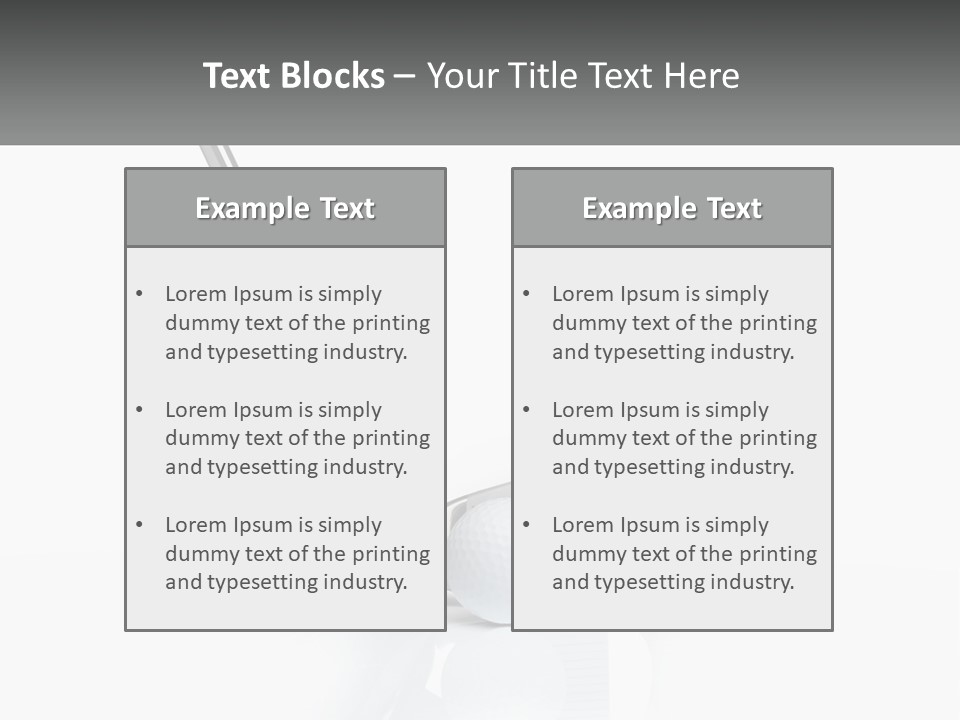 A Golf Club And A Golf Ball On A White Background PowerPoint Template