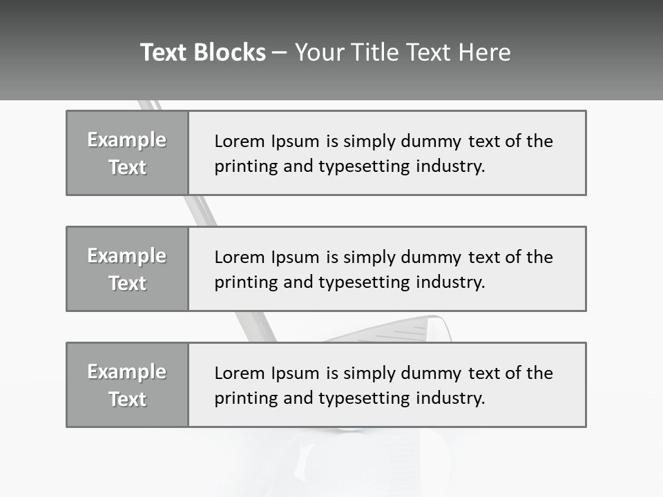 A Golf Club And A Golf Ball On A White Background PowerPoint Template