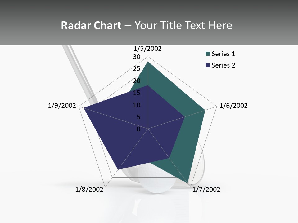 A Golf Club And A Golf Ball On A White Background PowerPoint Template