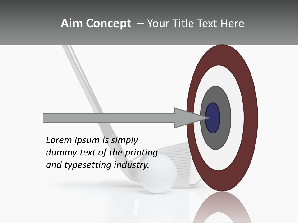 A Golf Club And A Golf Ball On A White Background PowerPoint Template