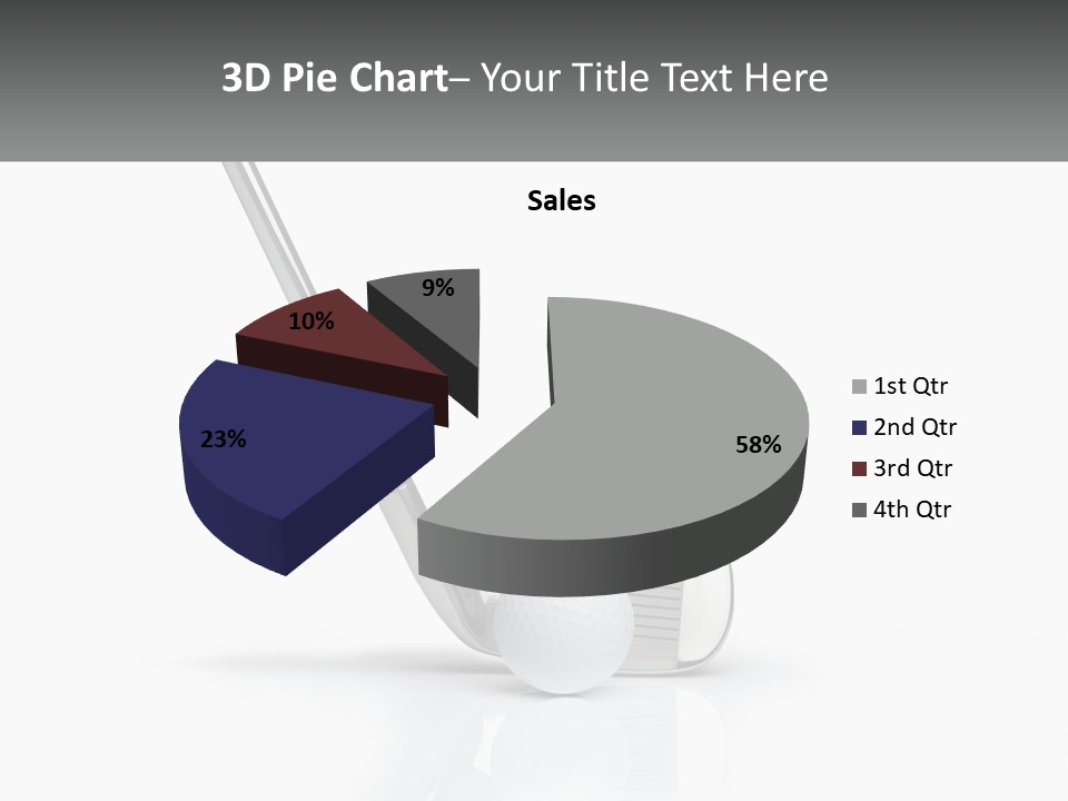 A Golf Club And A Golf Ball On A White Background PowerPoint Template