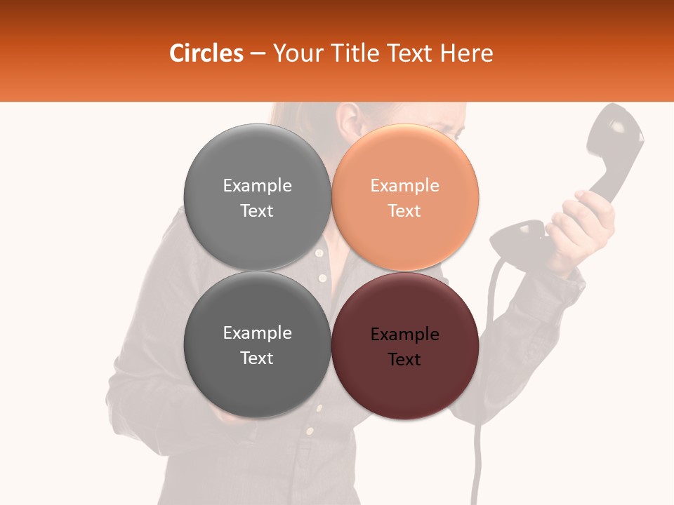 A Woman Holding A Telephone Up To Her Ear PowerPoint Template