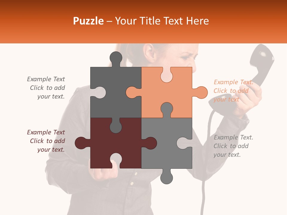 A Woman Holding A Telephone Up To Her Ear PowerPoint Template