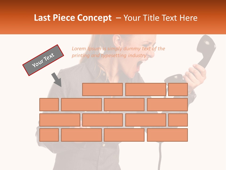 A Woman Holding A Telephone Up To Her Ear PowerPoint Template