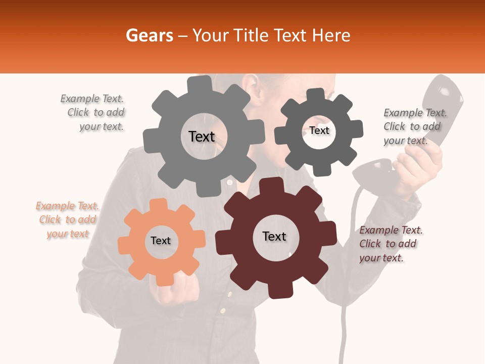 A Woman Holding A Telephone Up To Her Ear PowerPoint Template