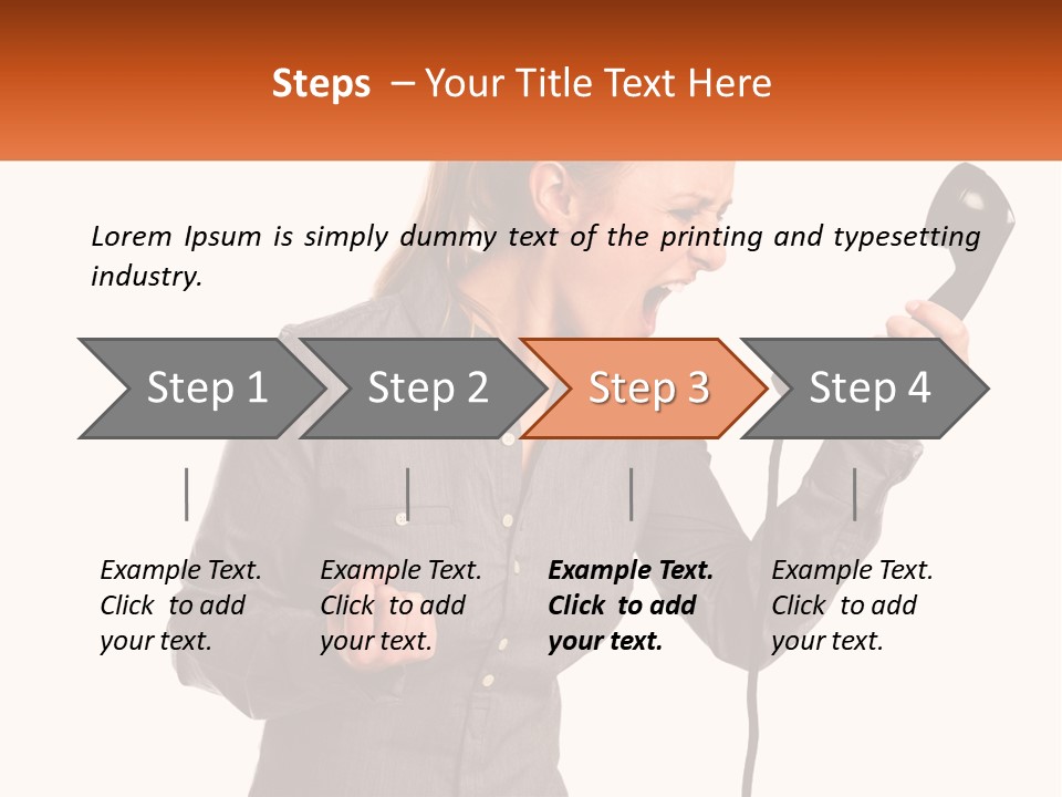 A Woman Holding A Telephone Up To Her Ear PowerPoint Template