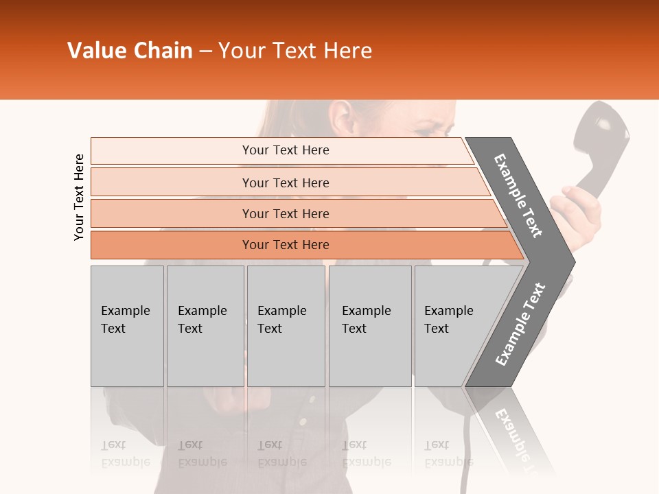 A Woman Holding A Telephone Up To Her Ear PowerPoint Template
