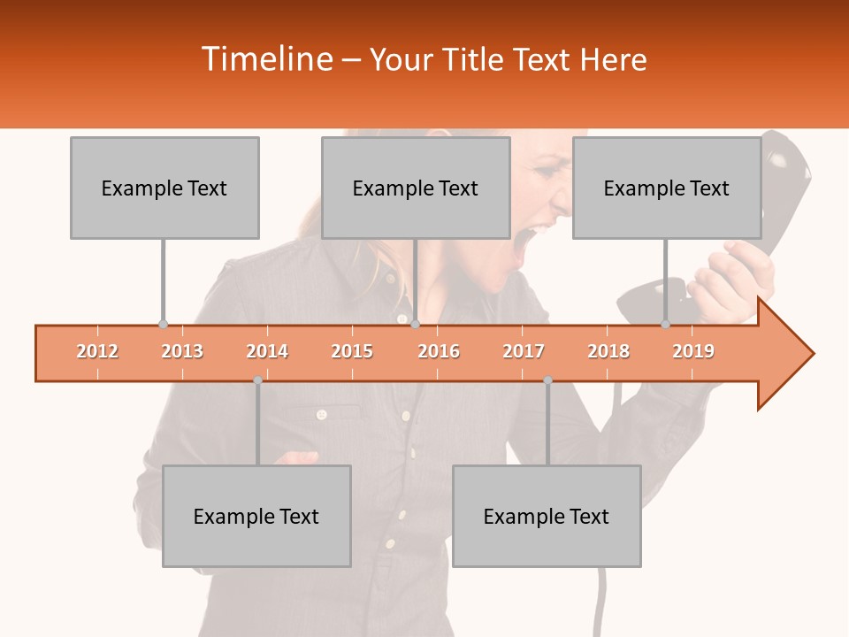 A Woman Holding A Telephone Up To Her Ear PowerPoint Template