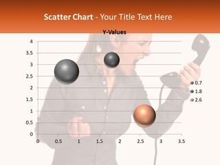 A Woman Holding A Telephone Up To Her Ear PowerPoint Template