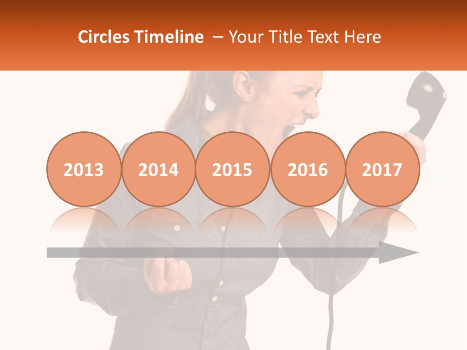 A Woman Holding A Telephone Up To Her Ear PowerPoint Template